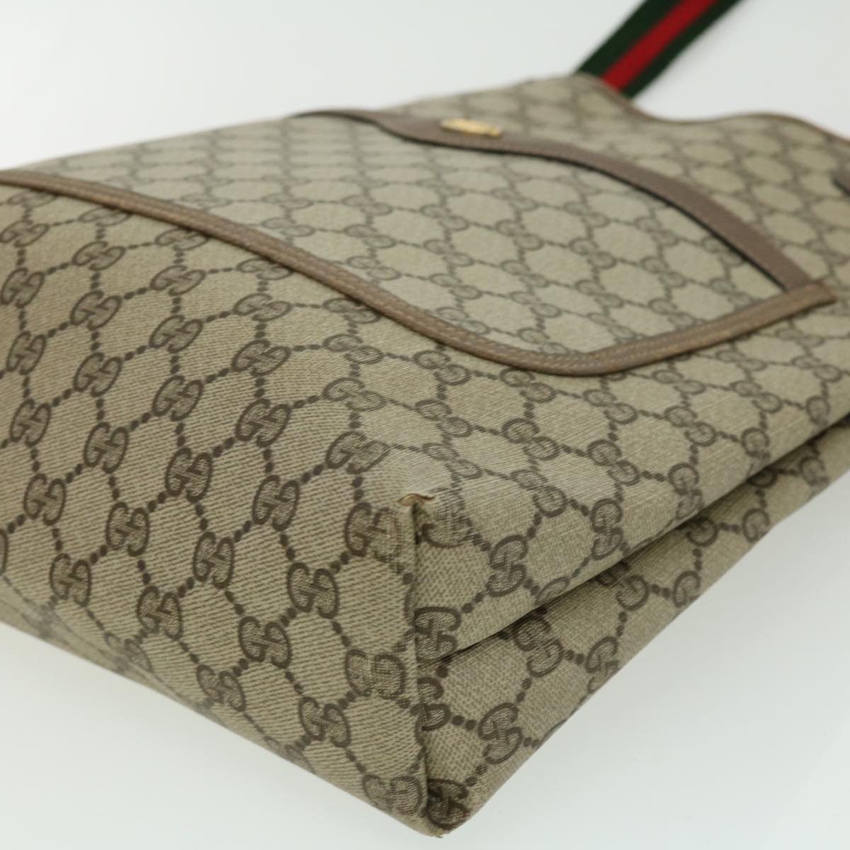 GUCCI GG Canvas Web Sherry Line Tote Bag Beige Red Green 3902003 rd2376