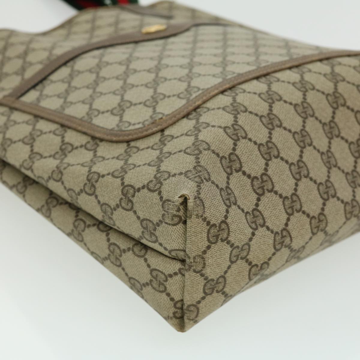 GUCCI GG Canvas Web Sherry Line Tote Bag Beige Red Green 3902003 rd2376