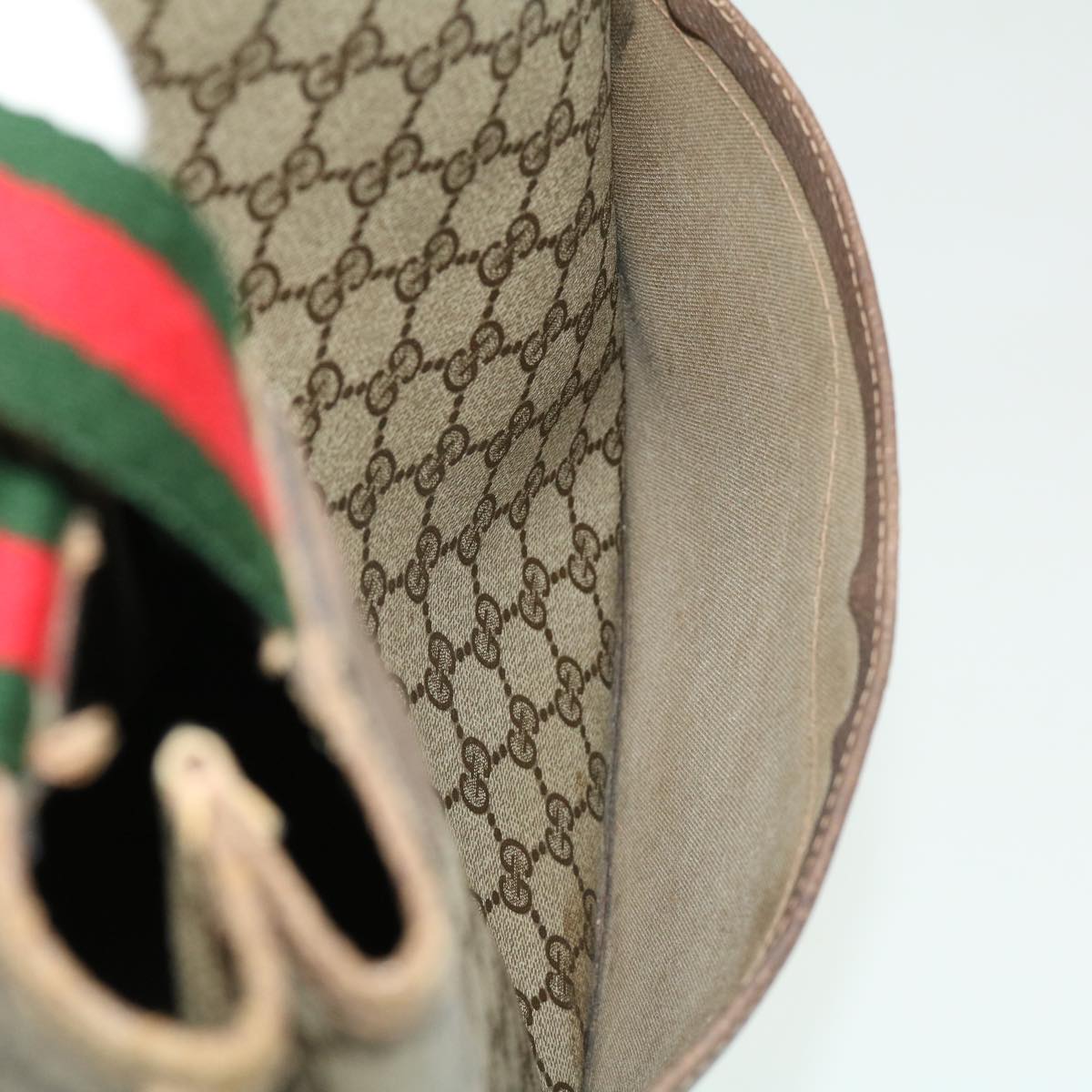 GUCCI GG Canvas Web Sherry Line Tote Bag Beige Red Green 3902003 rd2376