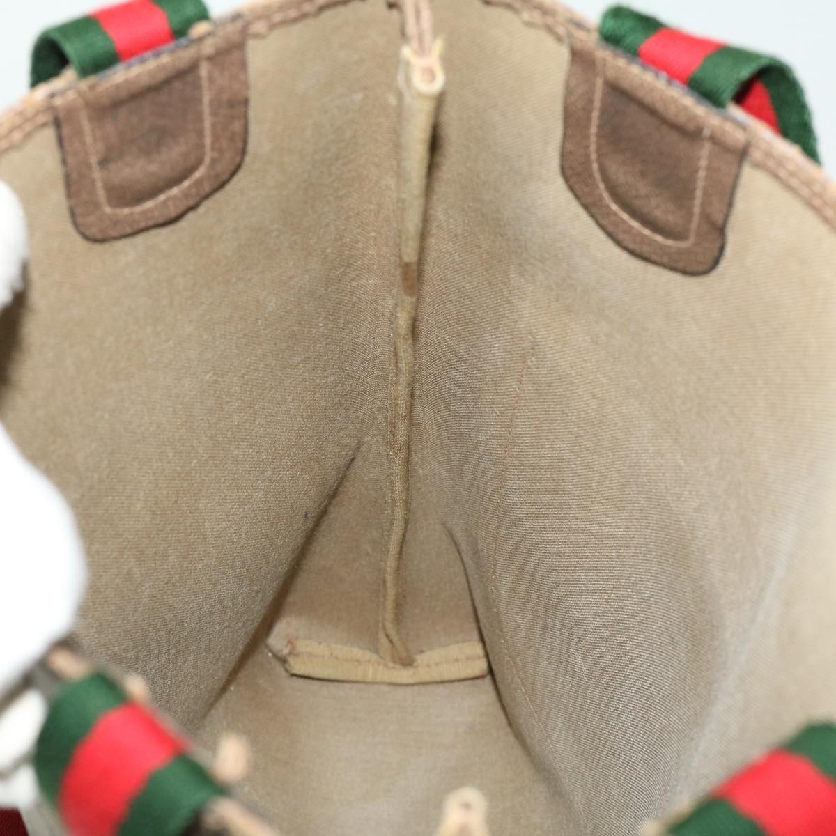 GUCCI GG Canvas Web Sherry Line Tote Bag Beige Red Green 3902003 rd2376