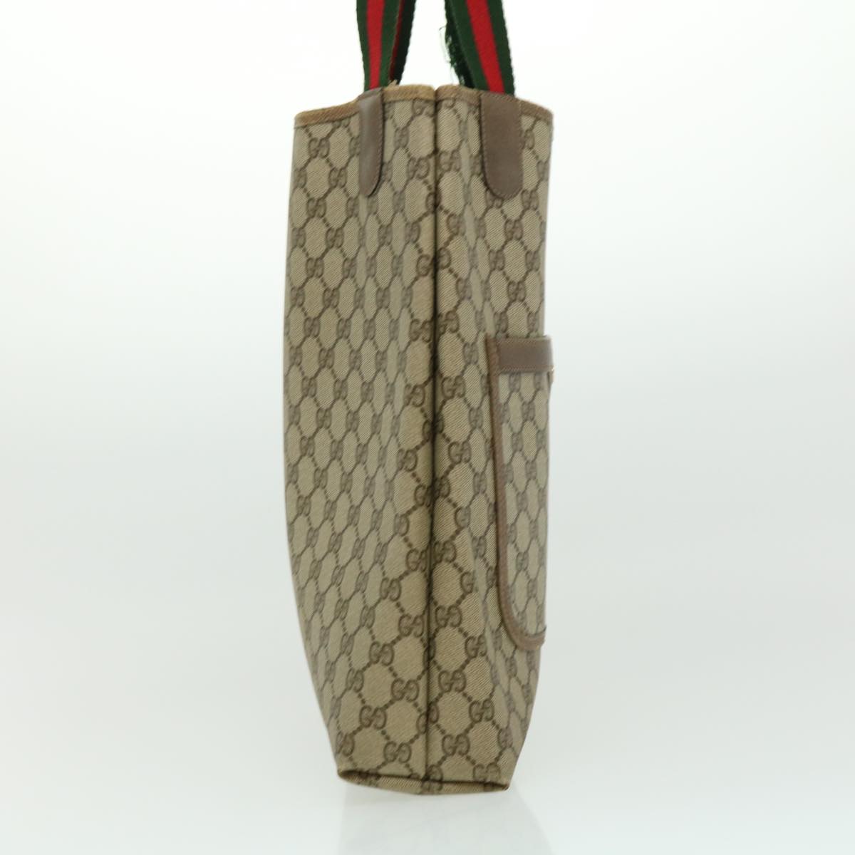 GUCCI GG Canvas Web Sherry Line Tote Bag Beige Red Green 3902003 rd2376