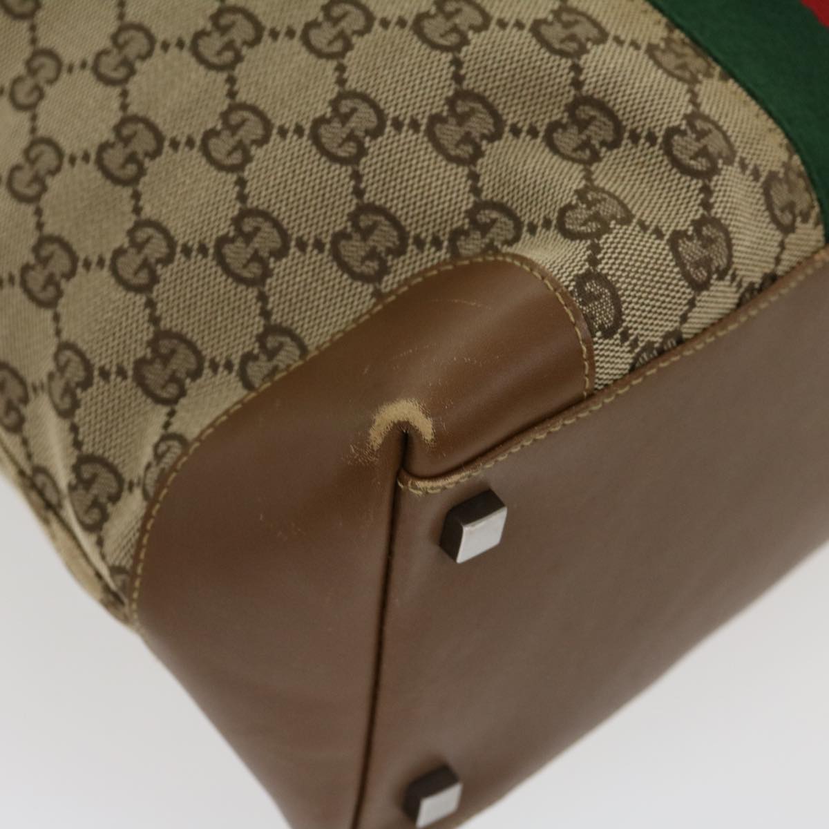GUCCI GG Canvas Web Sherry Line Hand Bag Beige Red Green 20580025100 rd2378