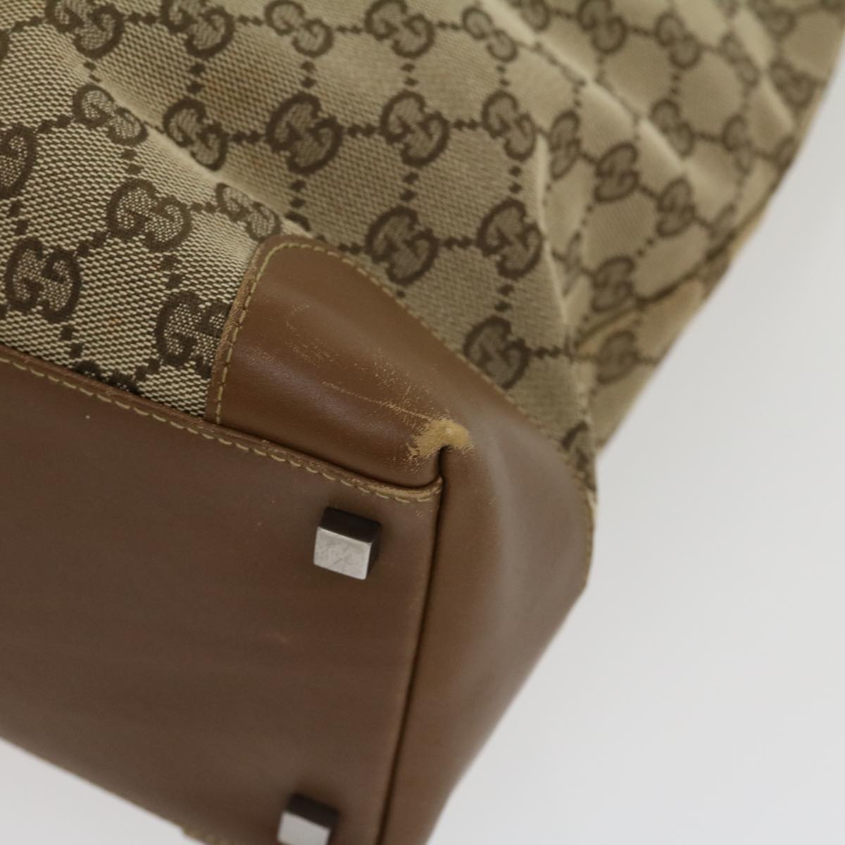 GUCCI GG Canvas Web Sherry Line Hand Bag Beige Red Green 20580025100 rd2378