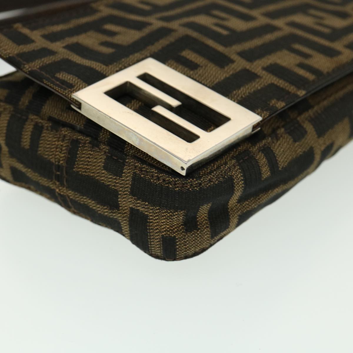 FENDI Zucca Canvas Shoulder Bag Brown rd2454