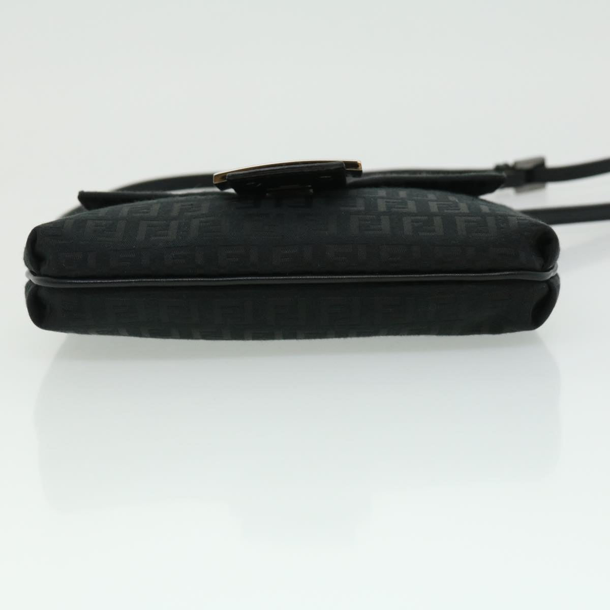 FENDI Zucchino Canvas Shoulder Bag Black rd2796