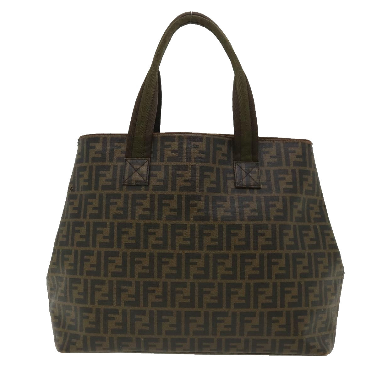 FENDI Zucca Canvas Tote Bag PVC Leather Brown rd2937
