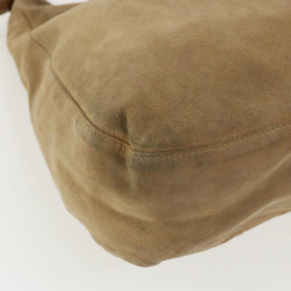 FENDI Mamma Baguette Shoulder Bag Suede Leather Brown rd2986