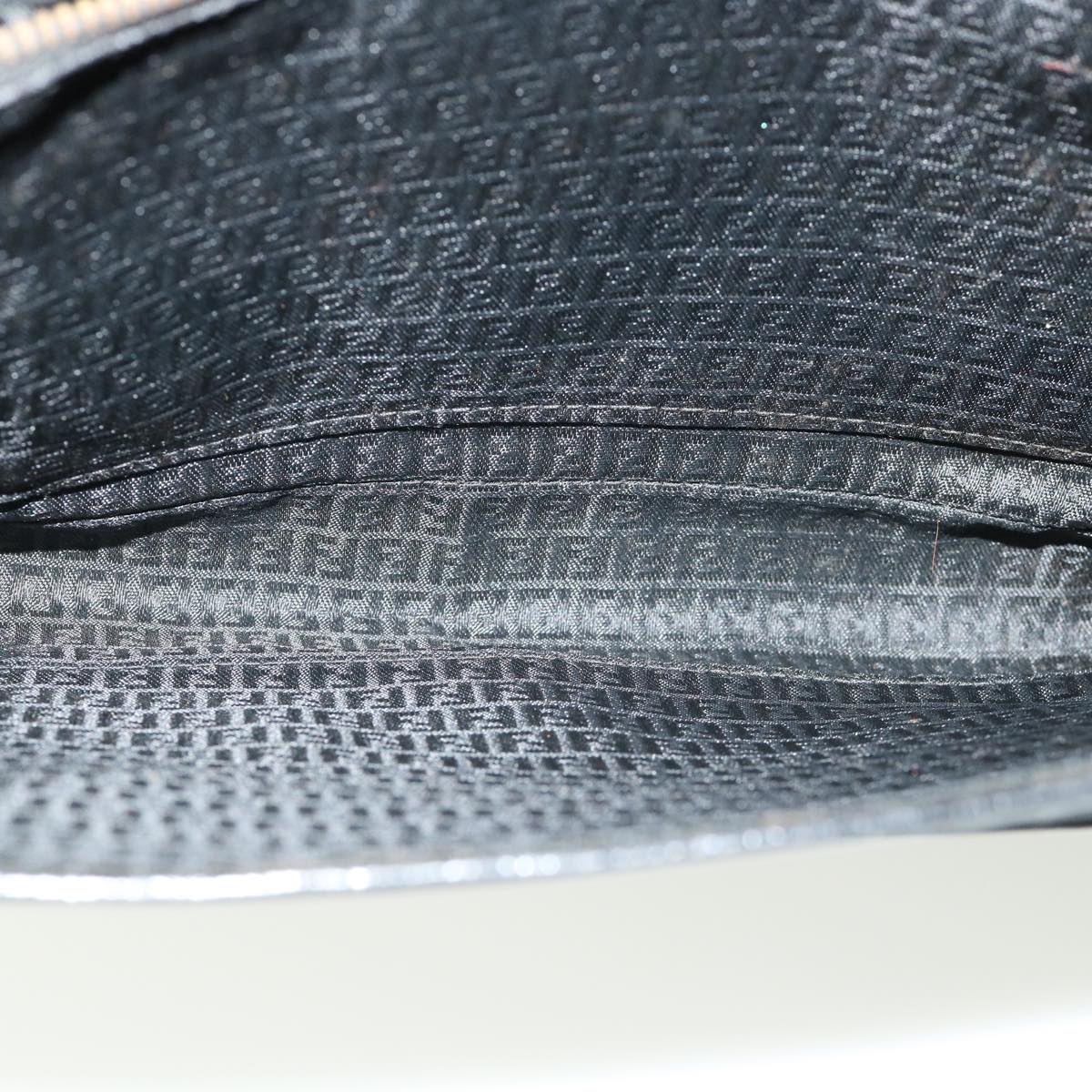 FENDI Zucchino Canvas Shoulder Bag Black rd3030