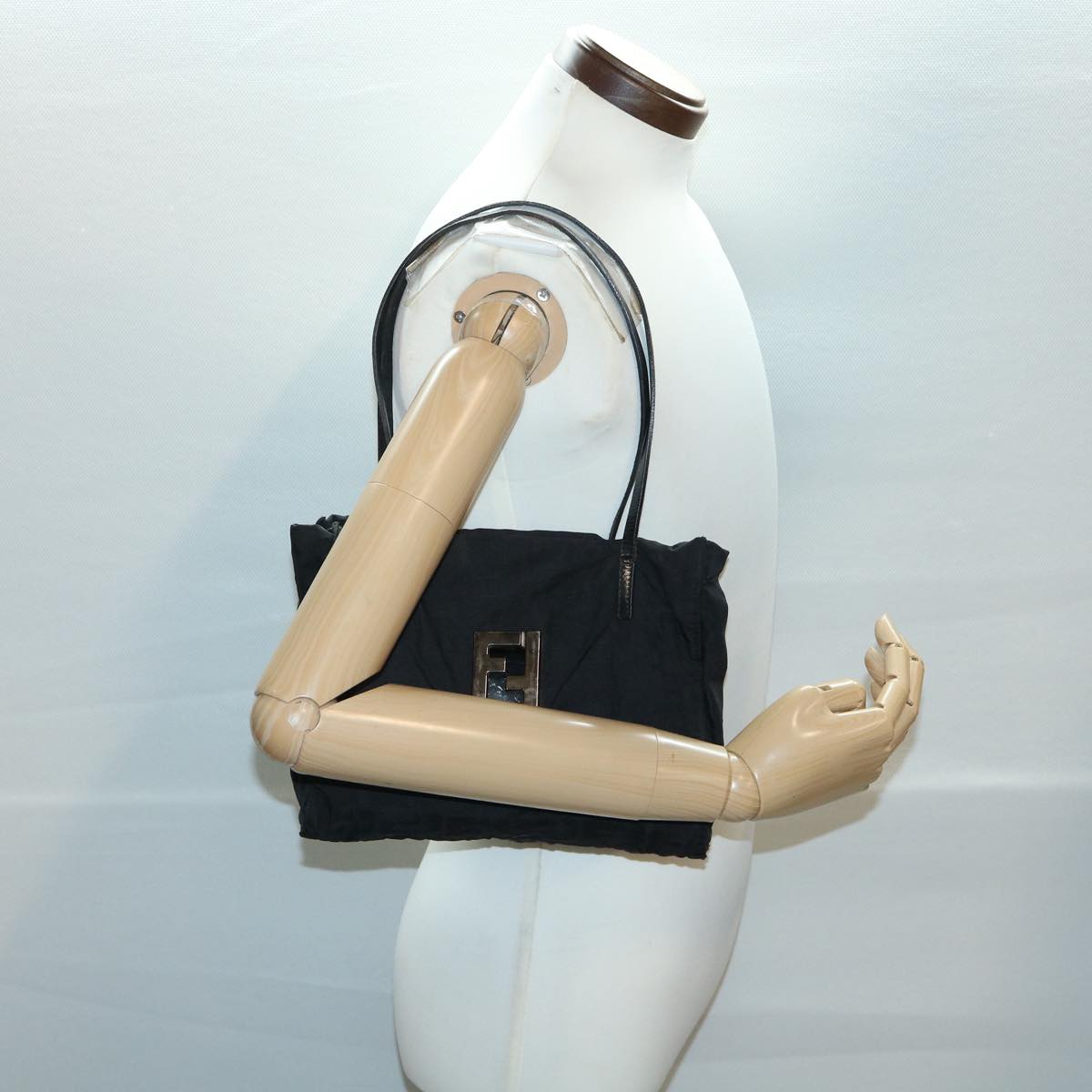 FENDI Zucca Canvas Tote Bag Nylon Black rd3648