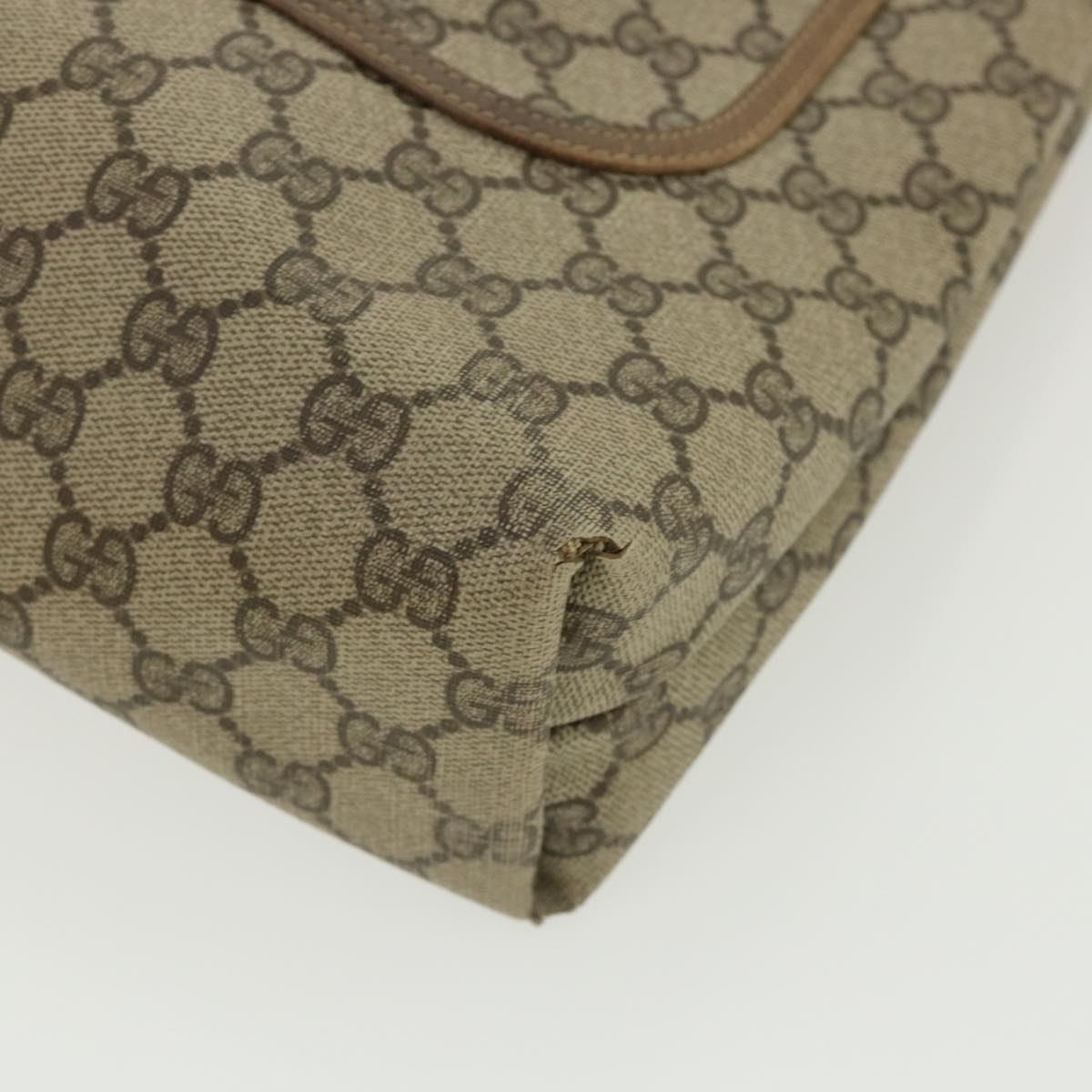 GUCCI Web Sherry Line GG Canvas Tote Bag PVC Leather Beige Green Red rd3959