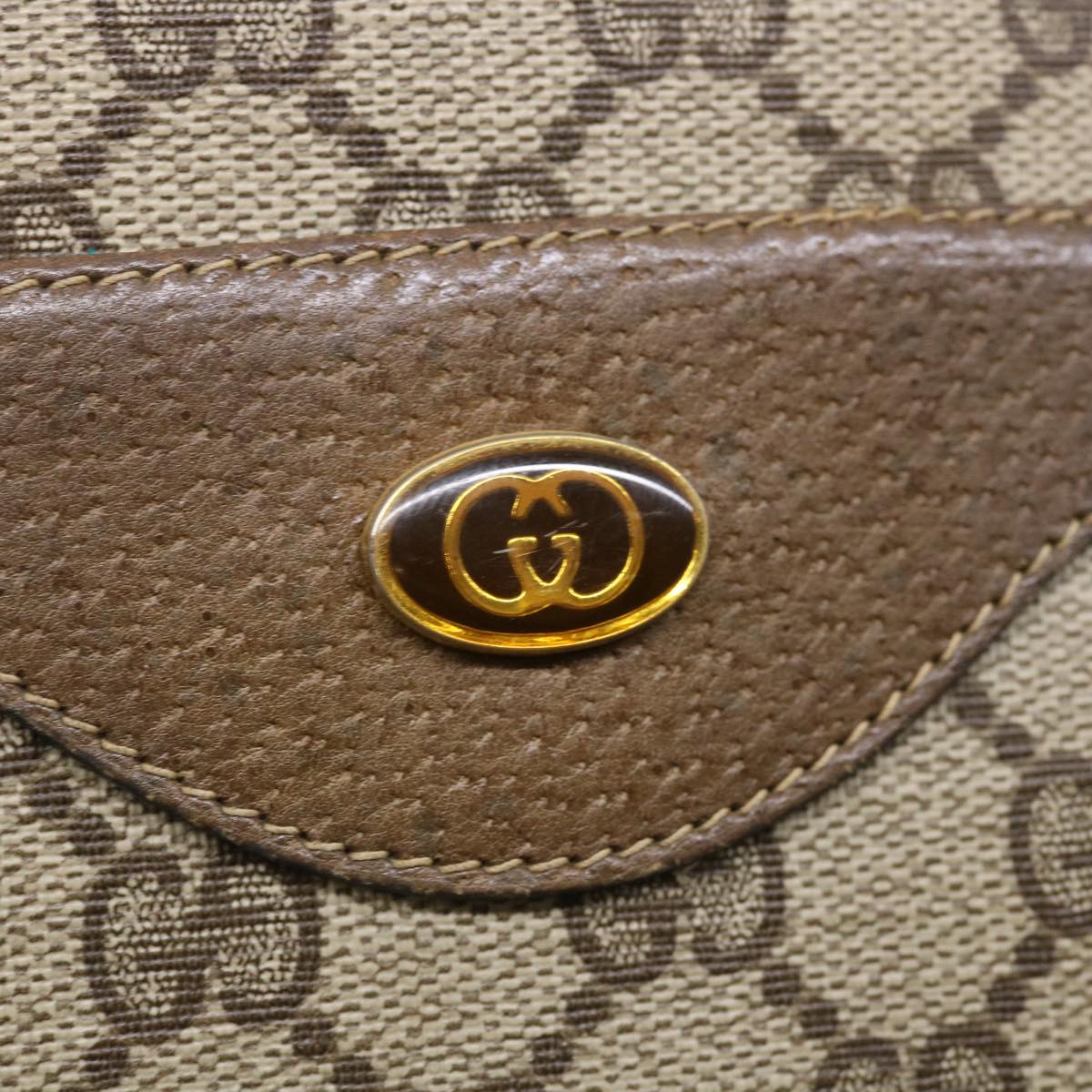 GUCCI Web Sherry Line GG Canvas Tote Bag PVC Leather Beige Green Red rd3959