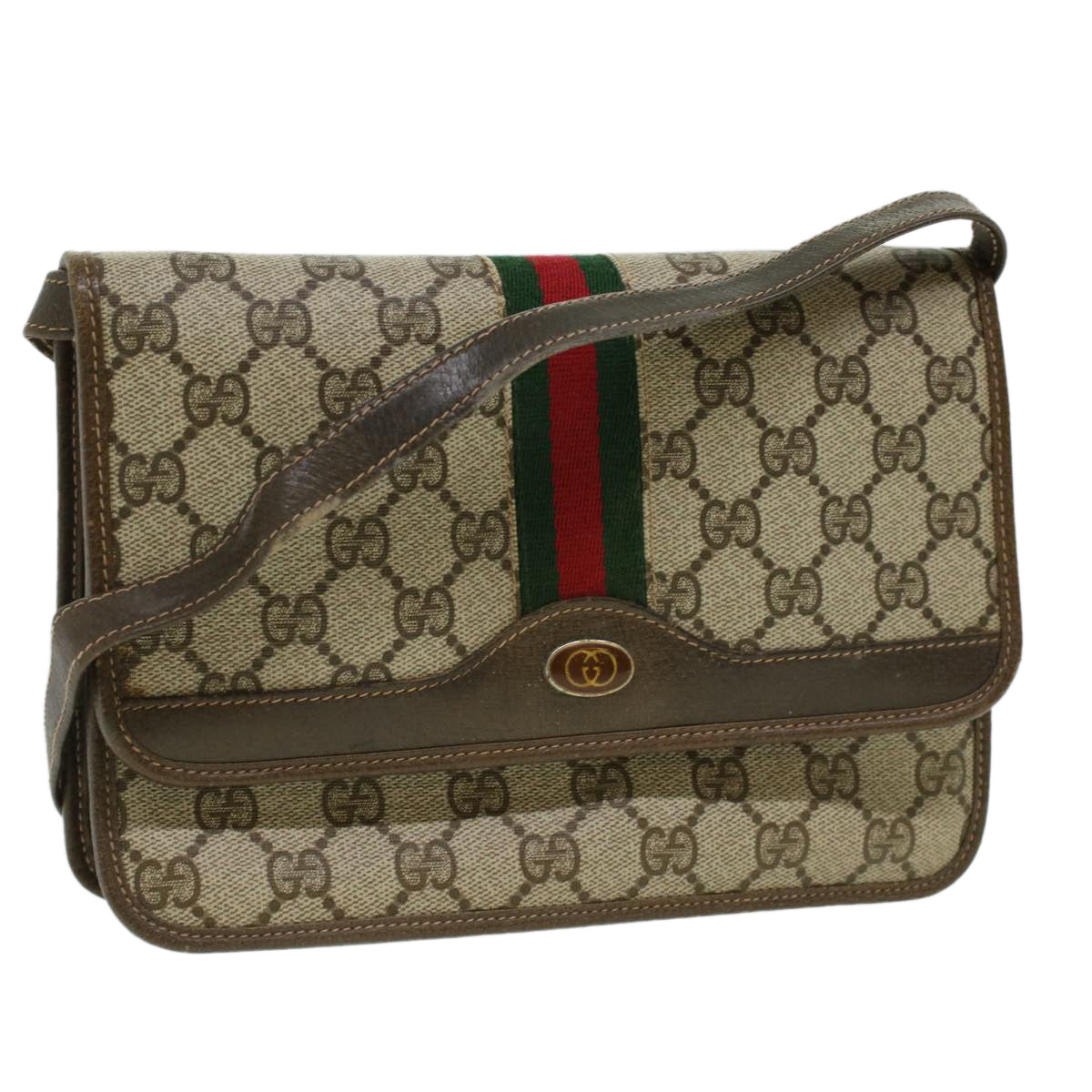 GUCCI GG Canvas Shoulder Bag Beige rd3962