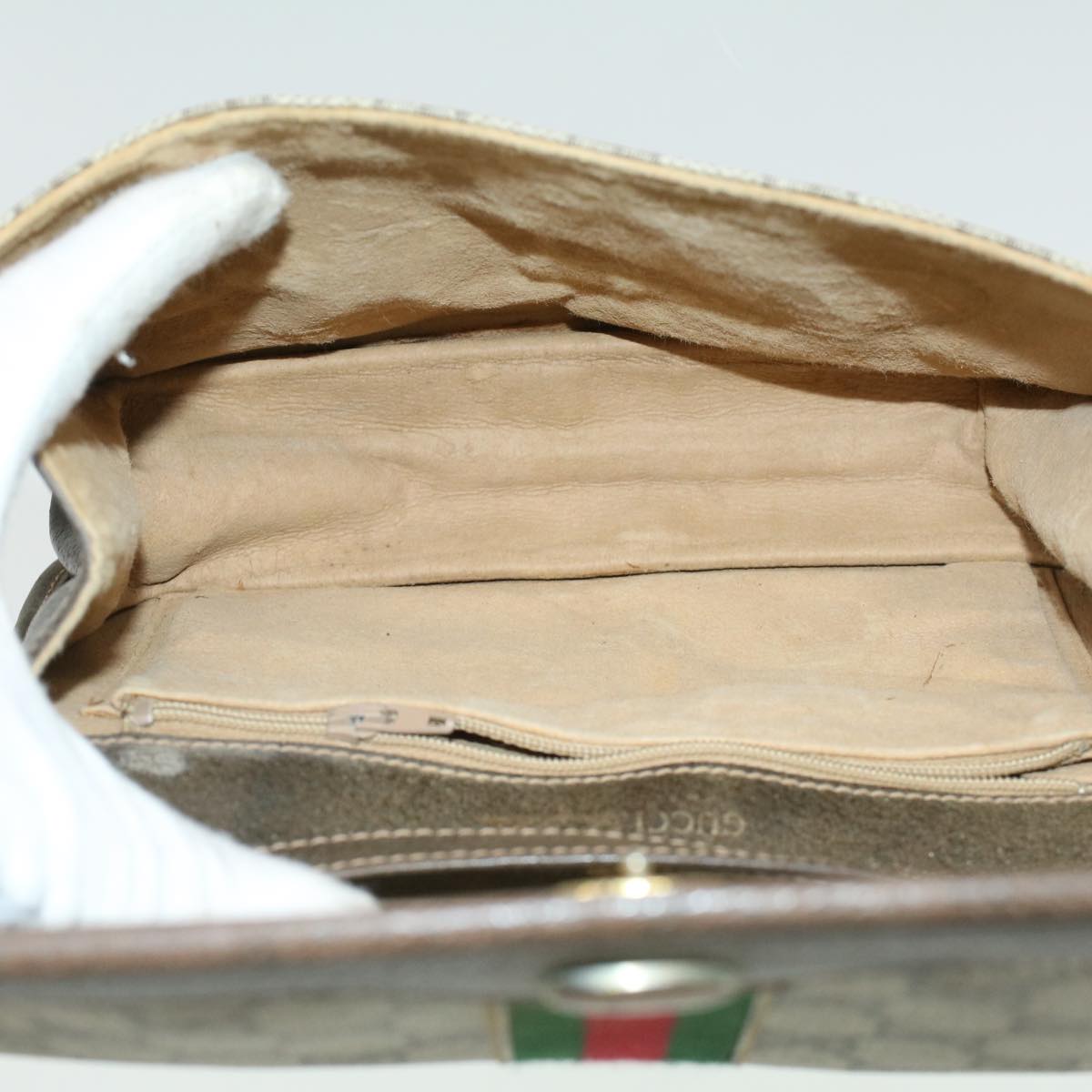 GUCCI GG Canvas Shoulder Bag Beige rd3962