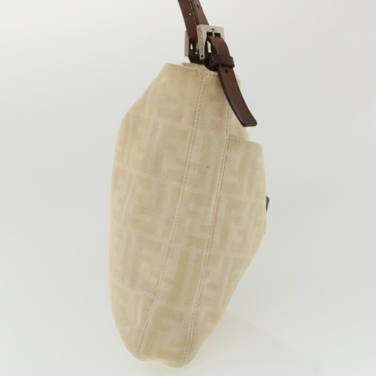 FENDI Mamma Baguette Zucca Canvas Shoulder Bag Beige rd3993