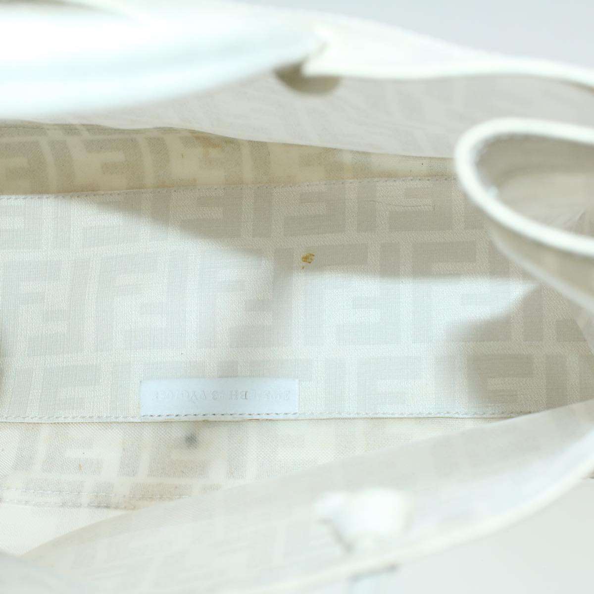 FENDI Zucca Canvas Tote Bag White rd4162