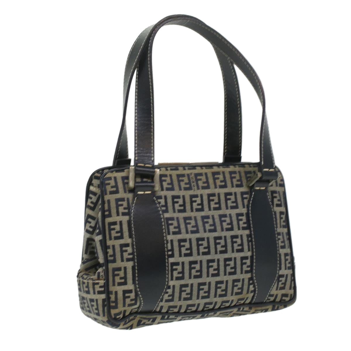 FENDI Zucchino Canvas Hand Bag Navy rd4260