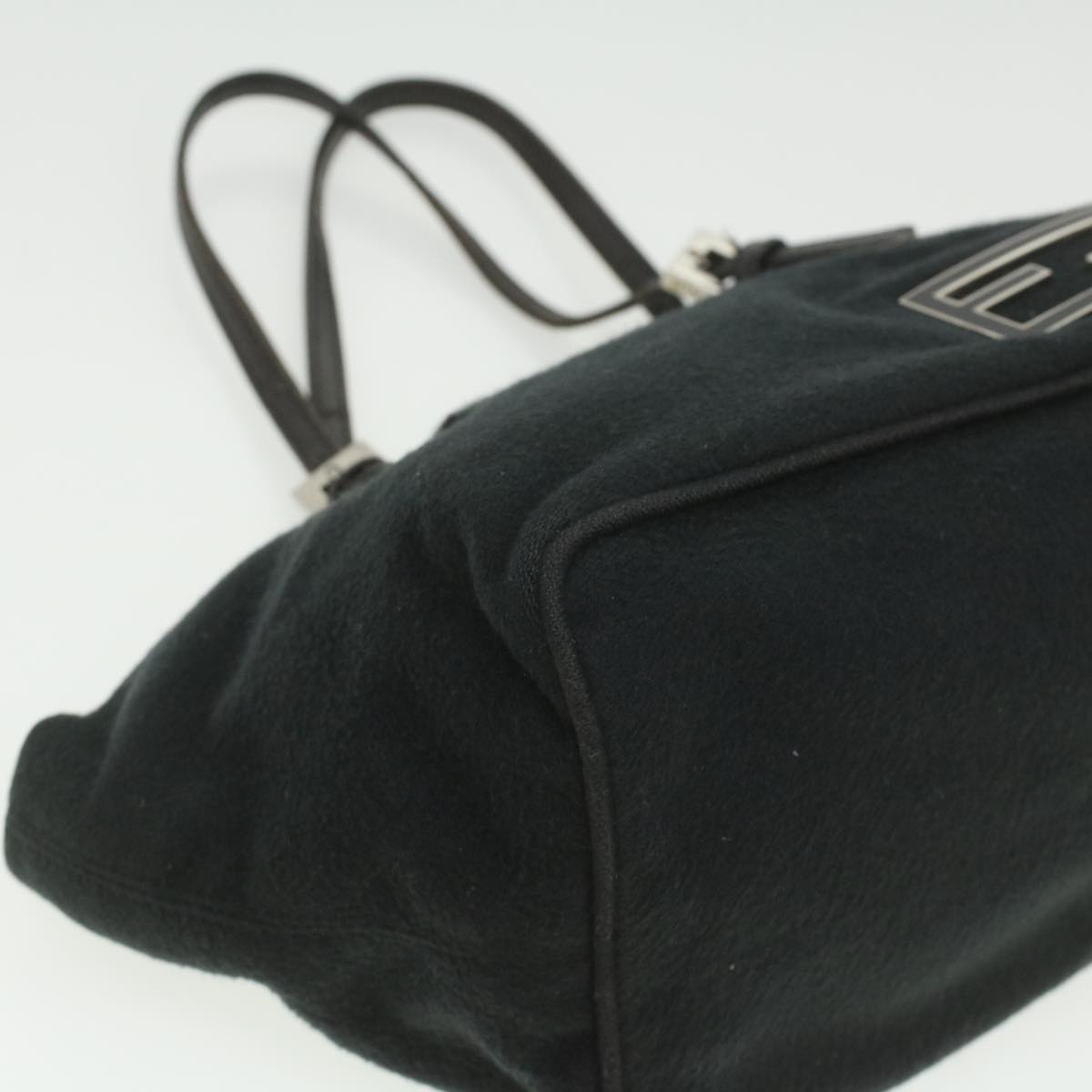 FENDI Hand Bag Wool Black rd4314