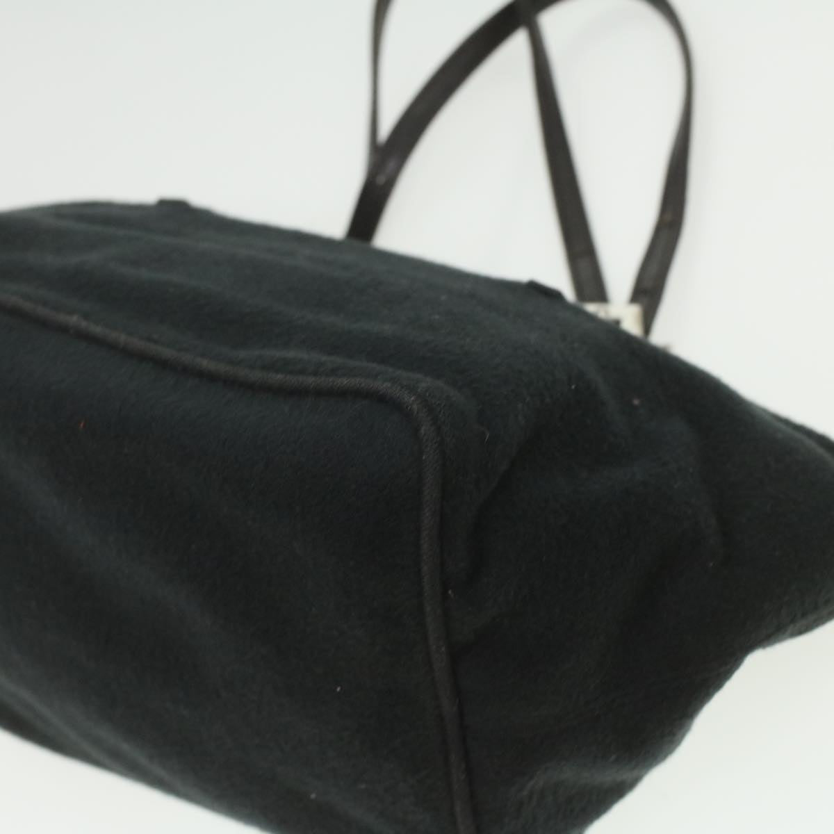 FENDI Hand Bag Wool Black rd4314