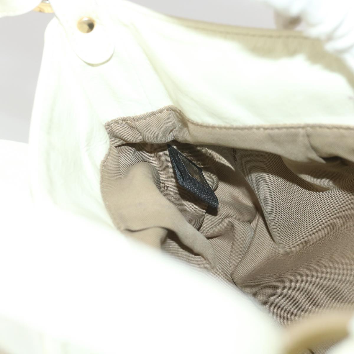 FENDI Shoulder Bag Leather White rd4343