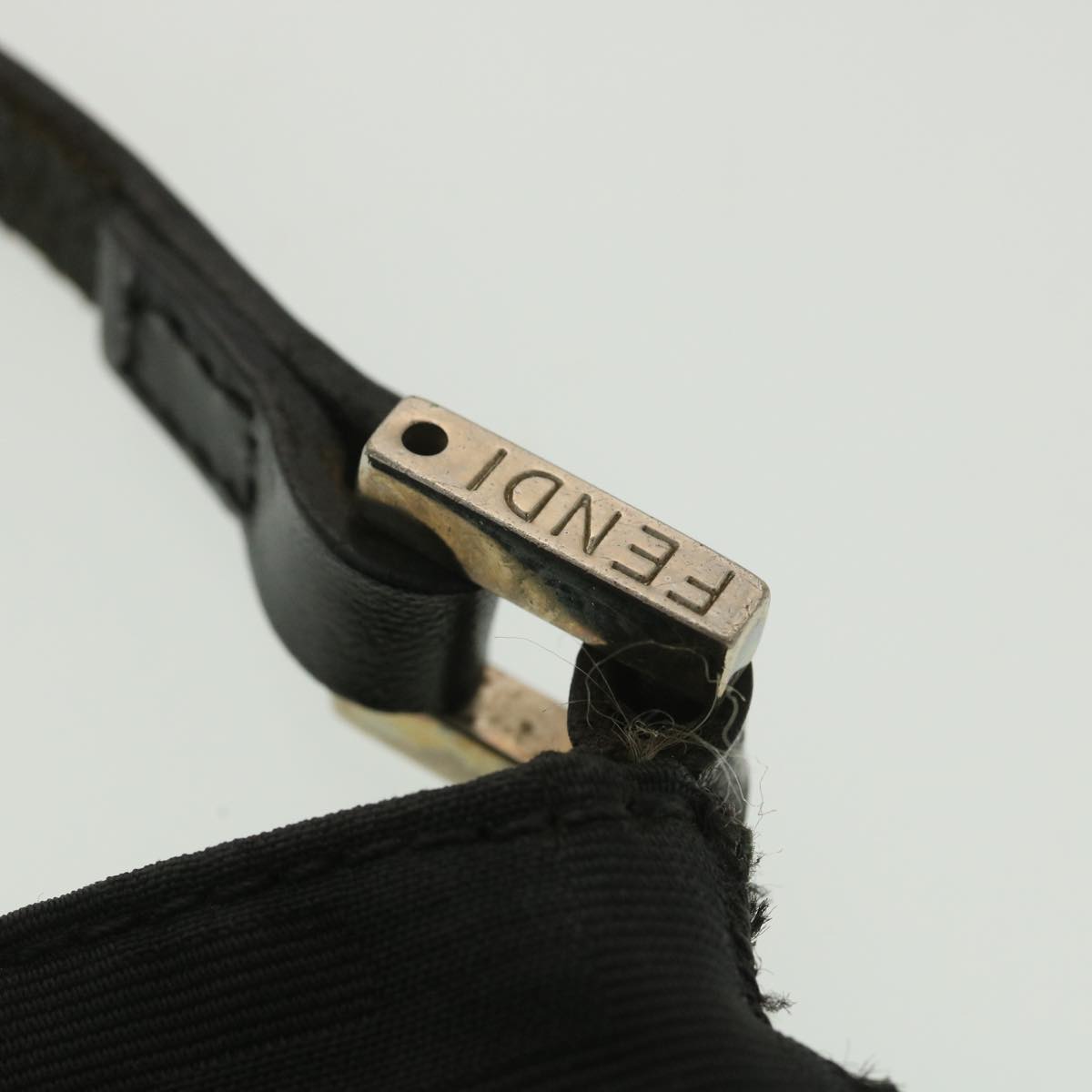 FENDI Zucca Canvas Shoulder Bag Nylon Black rd4345