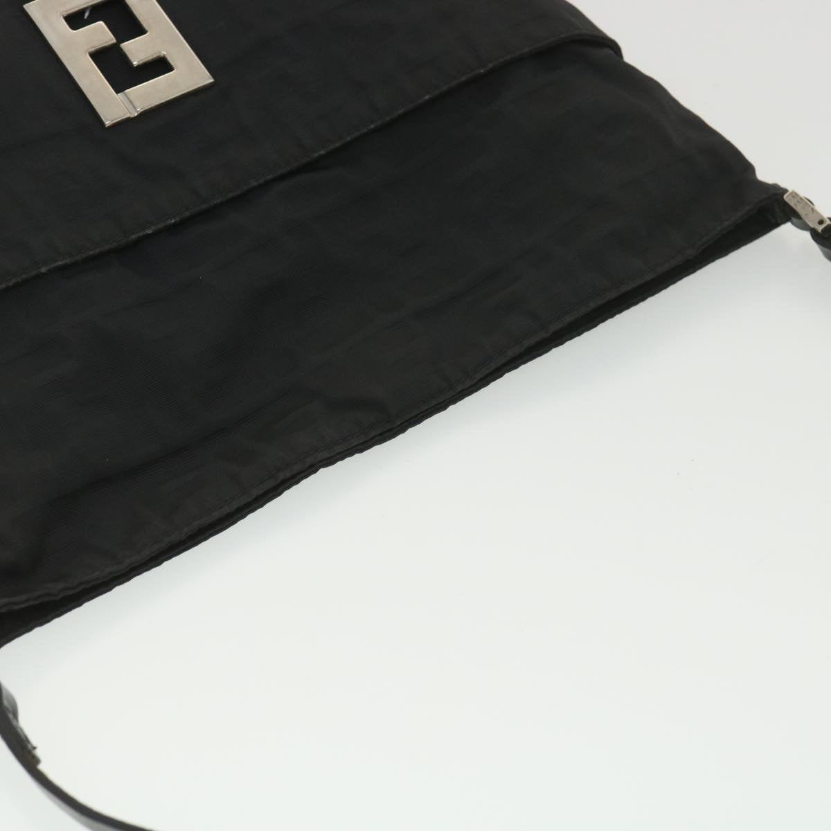FENDI Zucca Canvas Shoulder Bag Nylon Black rd4345