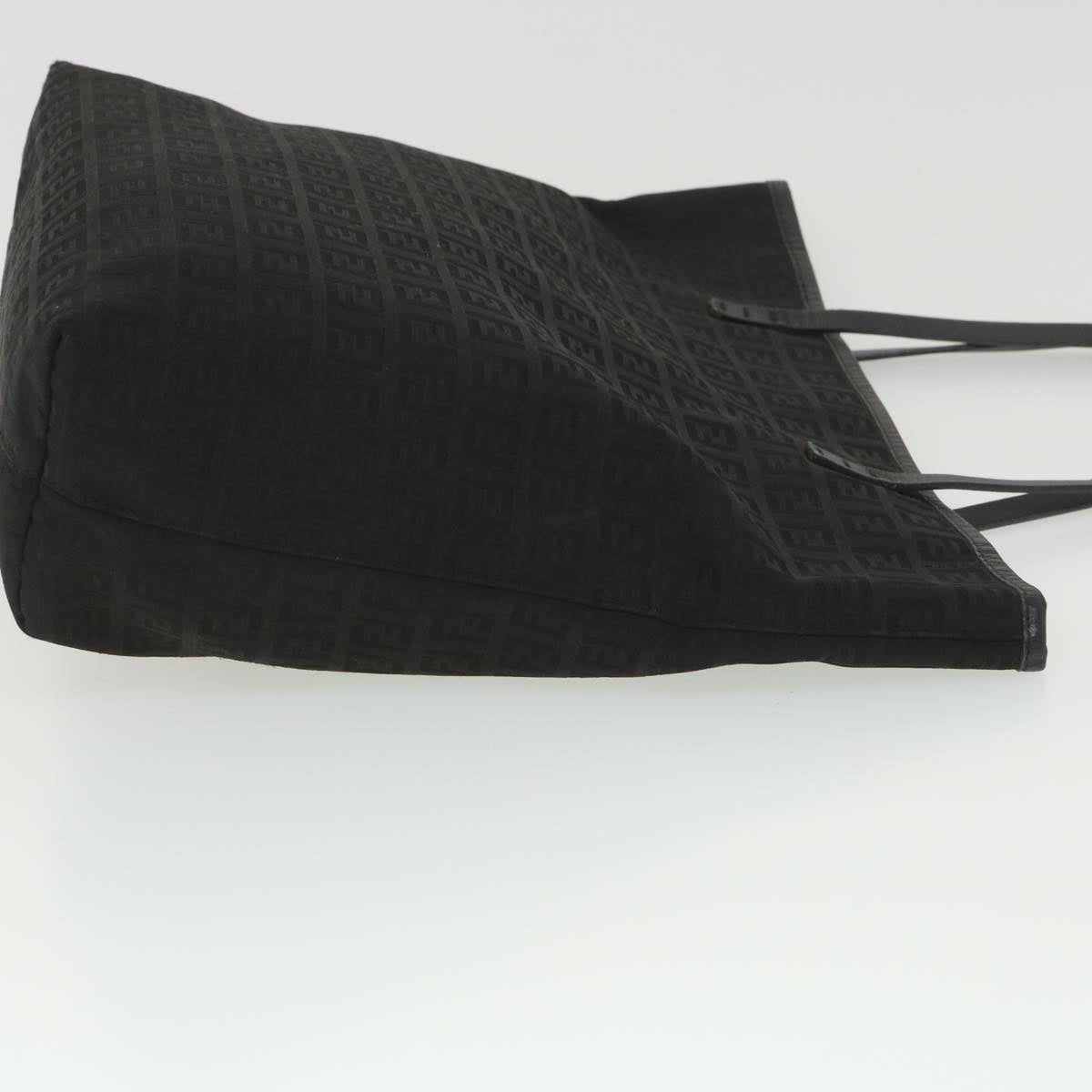 FENDI Zucchino Canvas Shoulder Bag Black rd4347