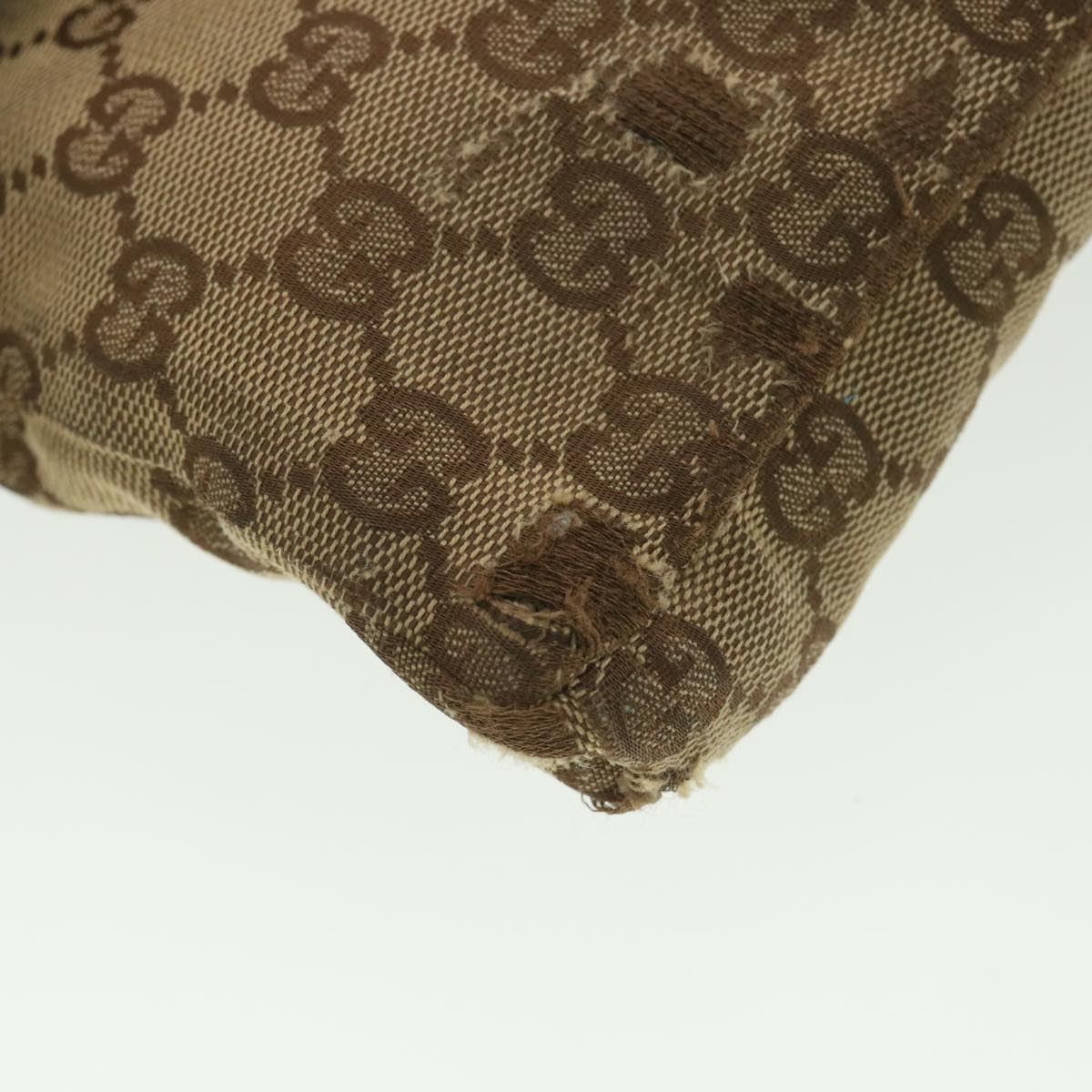 GUCCI Sherry Line GG Canvas Waist Bag Beige Turquoise Blue 28566 rd4355