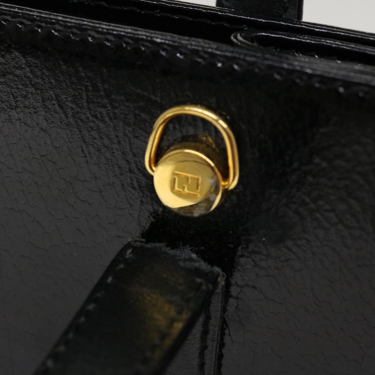 FENDI Hand Bag Leather 2way Black rd4371