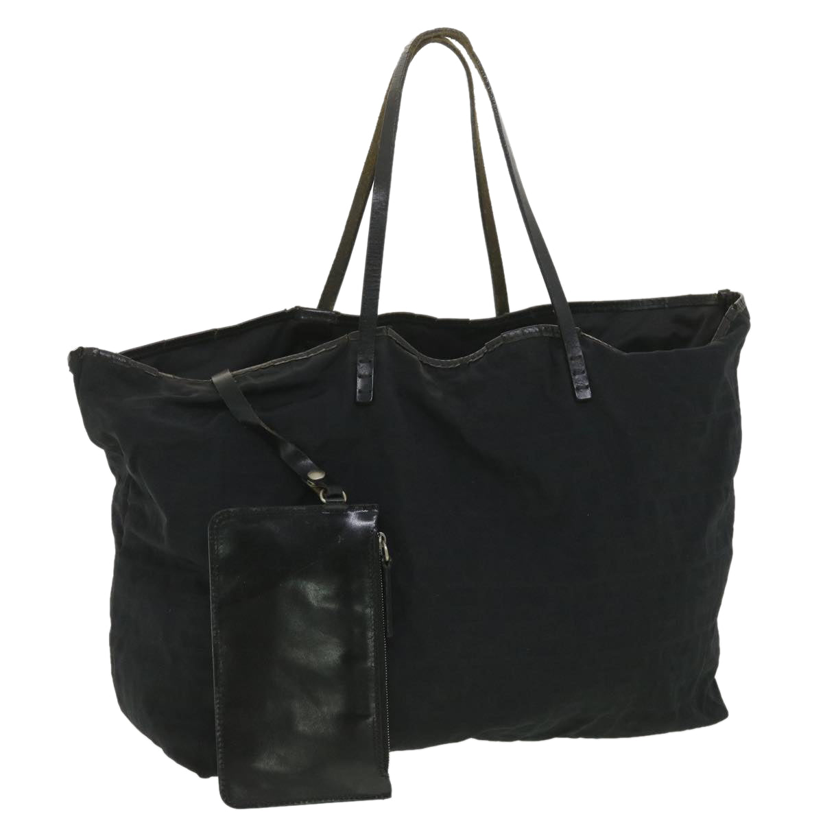 FENDI Zucca Canvas Tote Bag Nylon Black rd4391