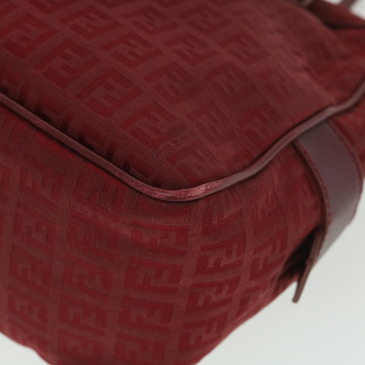 FENDI Zucchino Canvas Hand Bag Red rd4396