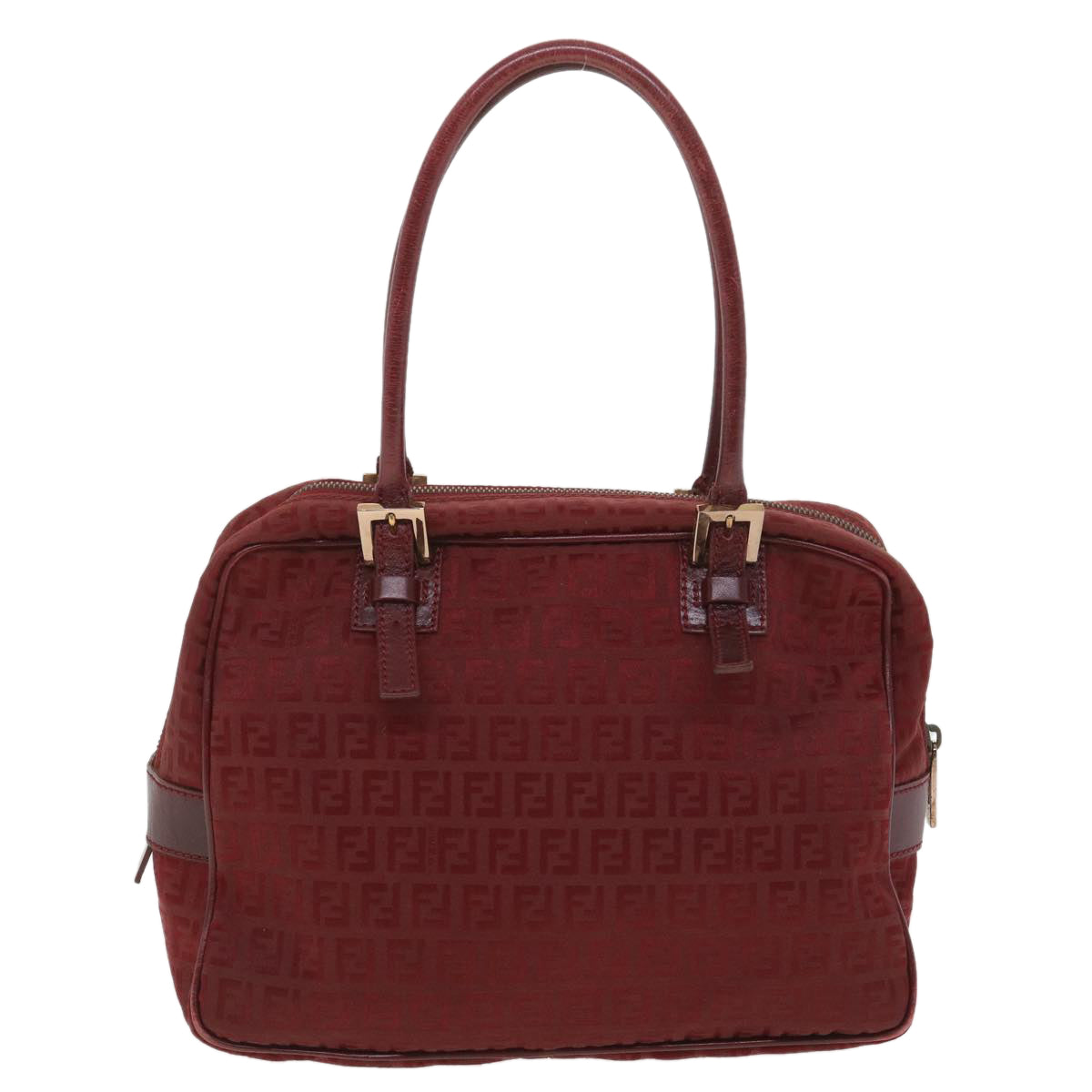 FENDI Zucchino Canvas Hand Bag Red rd4396