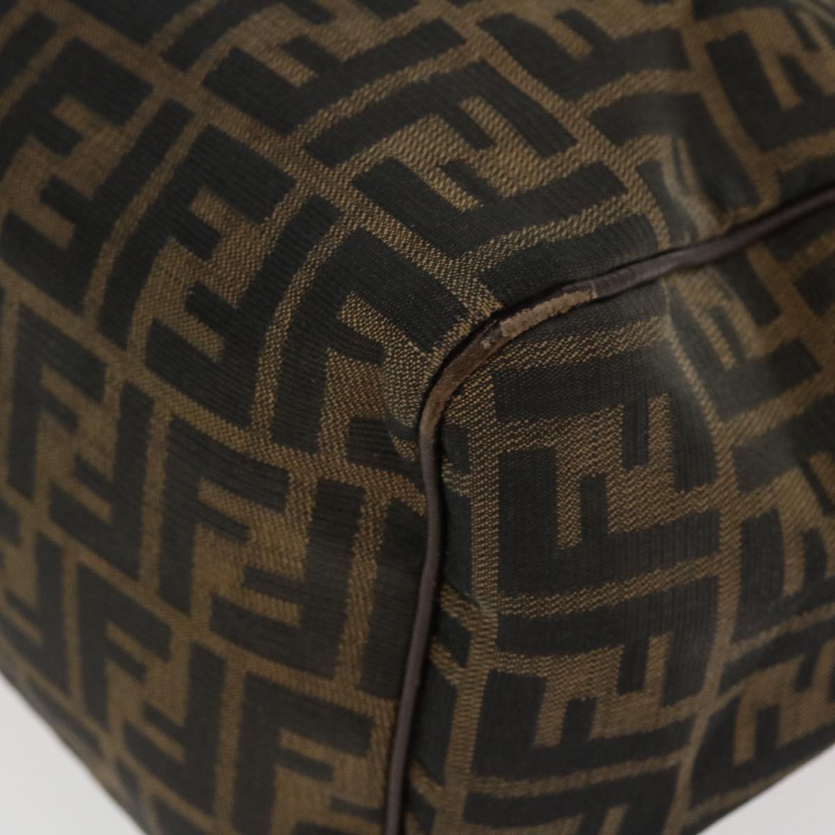 FENDI Zucca Canvas Hand Bag Nylon Brown Black rd4508