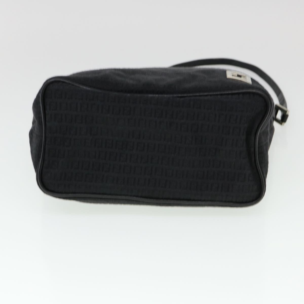 FENDI Zucchino Canvas Shoulder Bag Black rd4513