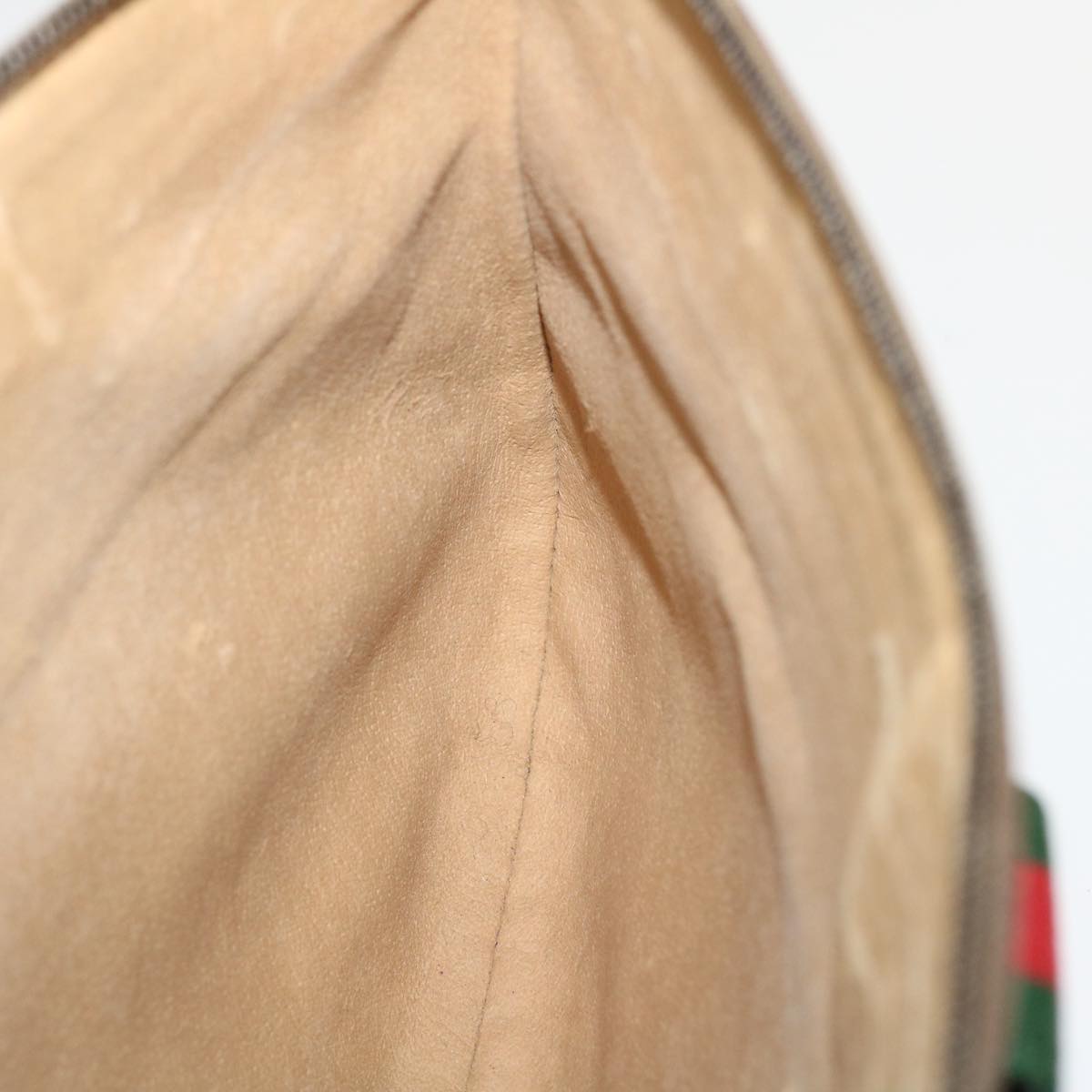 GUCCI Web Sherry Line GG Canvas Boston Bag PVC Leather Beige Green Red rd4560