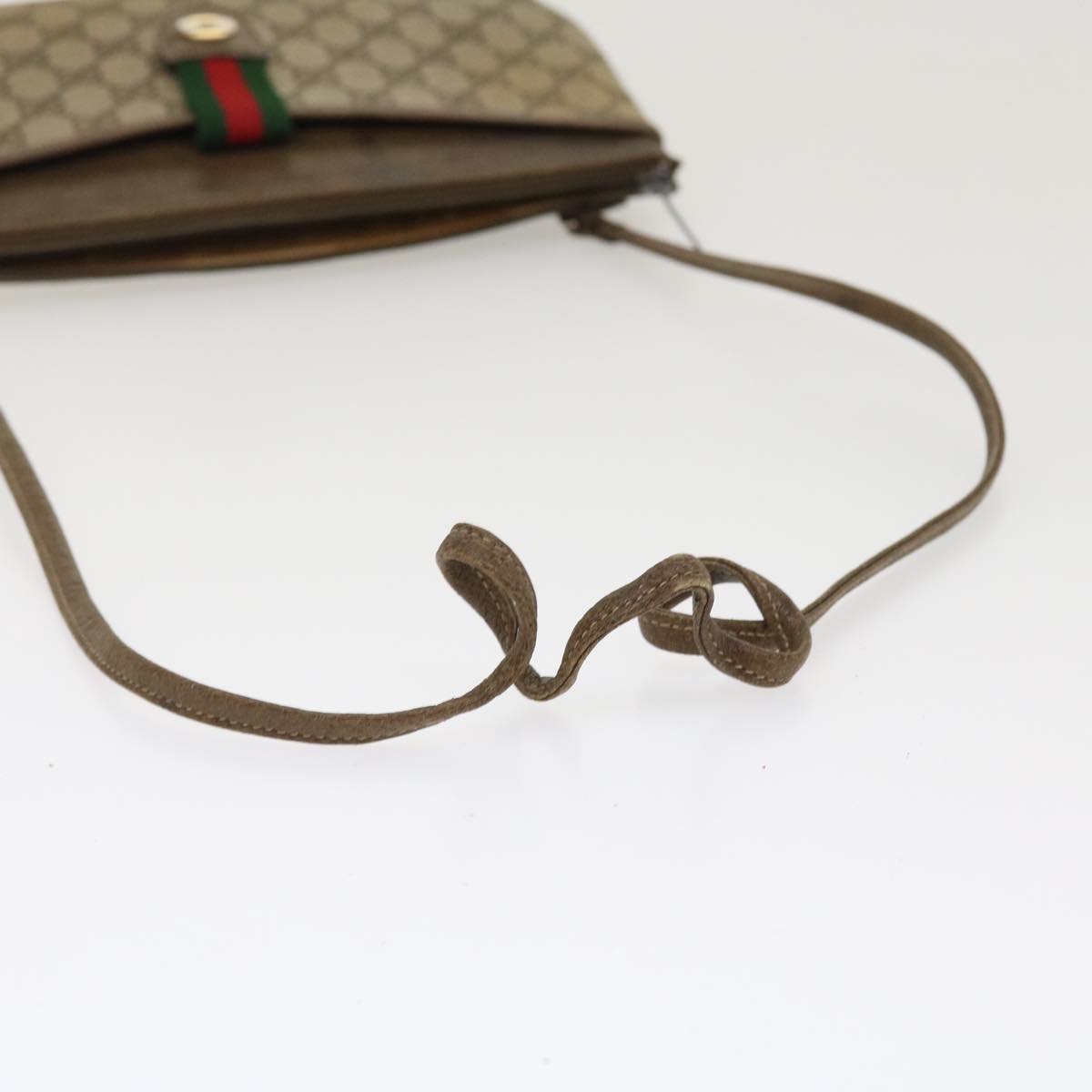 GUCCI Web Sherry Line GG Canvas Boston Bag PVC Leather Beige Green Red rd4560