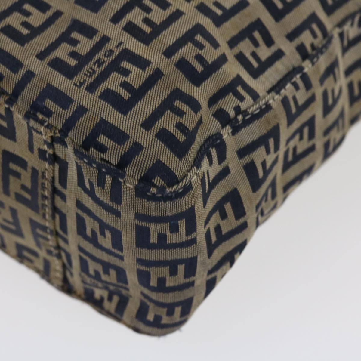 FENDI Zucchino Canvas Shoulder Bag Nylon Navy rd4608