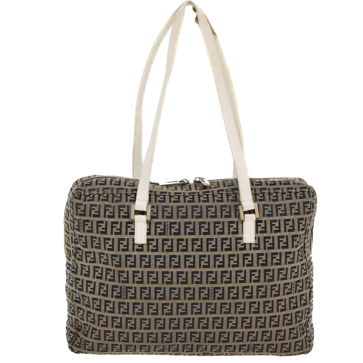 FENDI Zucchino Canvas Shoulder Bag Nylon Navy rd4608