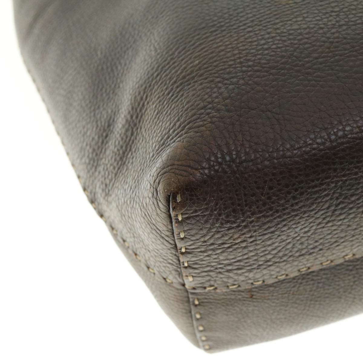 FENDI Tote Bag Leather Brown rd4683