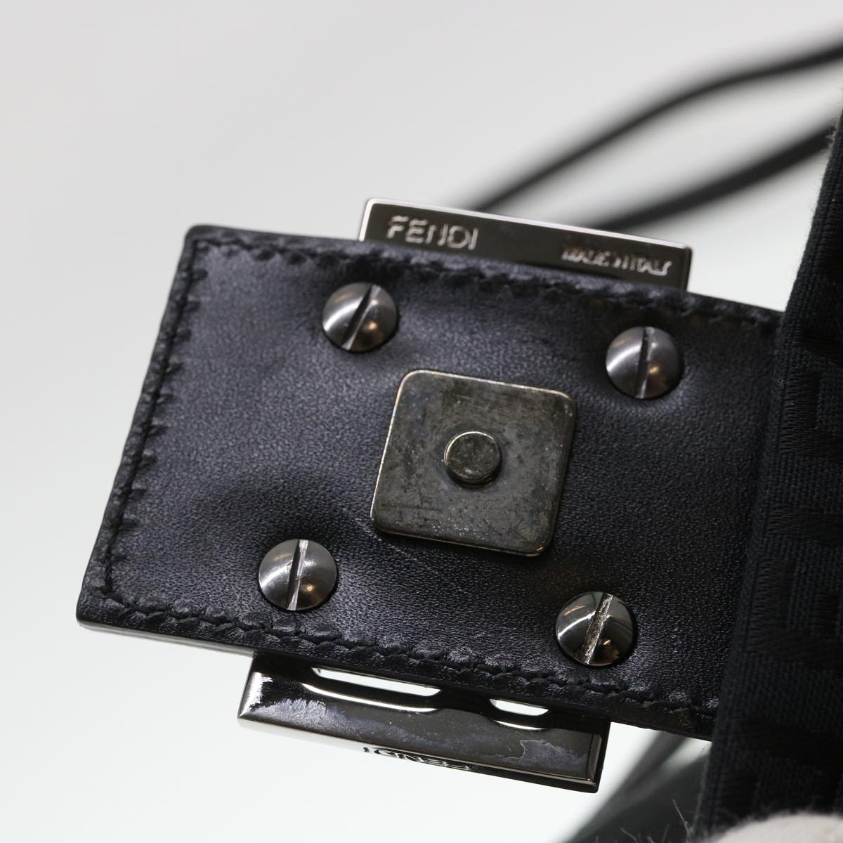 FENDI Zucchino Canvas Shoulder Bag Black 2288-8BT075-JQ5-088 rd4687