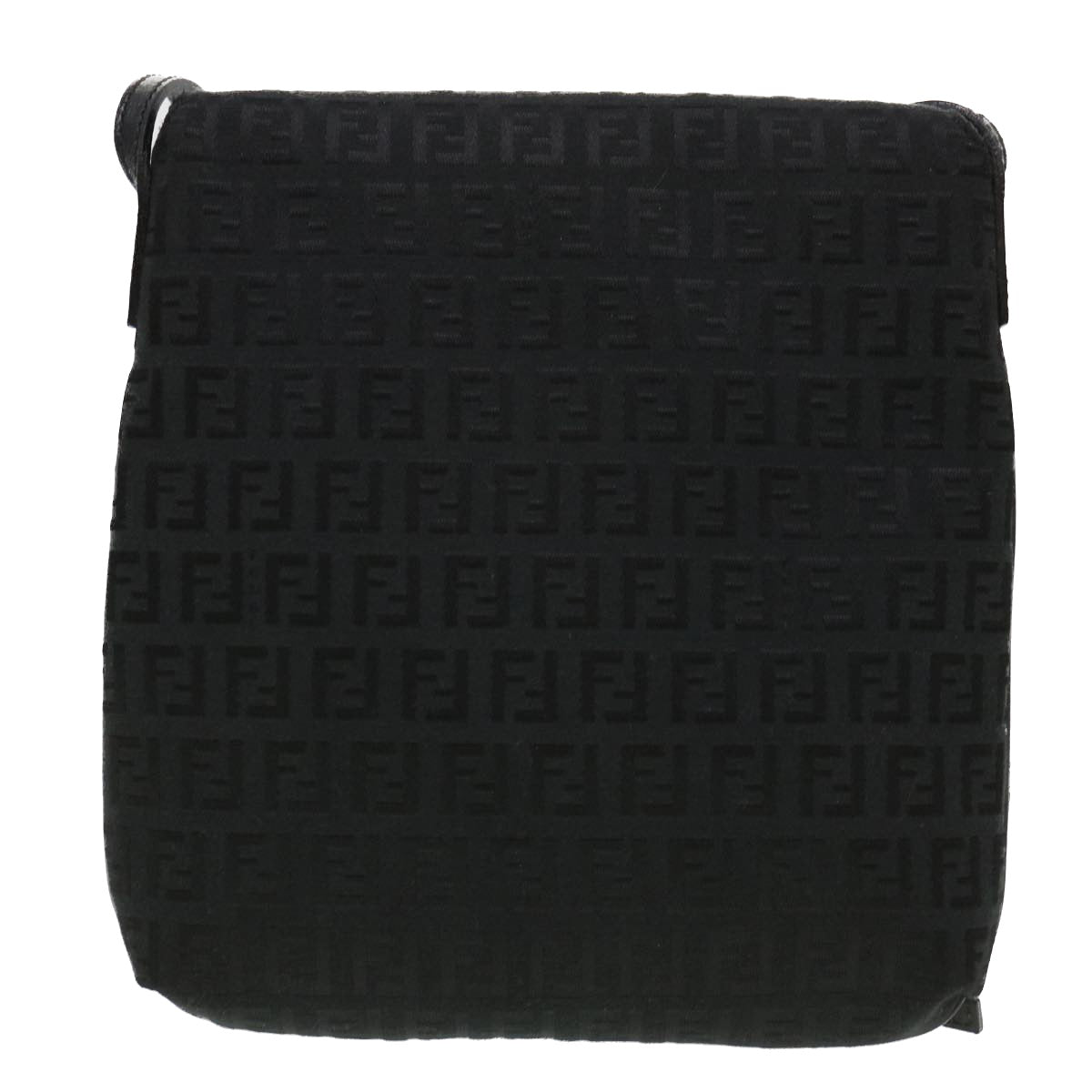 FENDI Zucchino Canvas Shoulder Bag Black 2288-8BT075-JQ5-088 rd4687