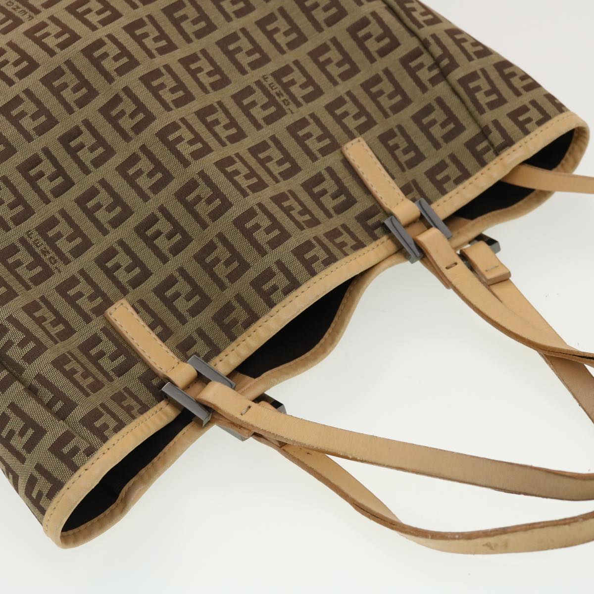 FENDI Zucchino Canvas Tote Bag Beige 3677/8BH006028 rd4733