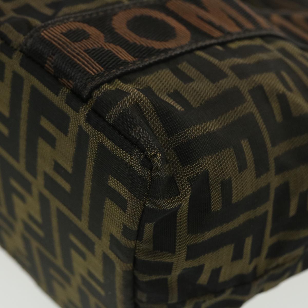 FENDI Zucca Canvas Hand Bag Black Brown rd4762