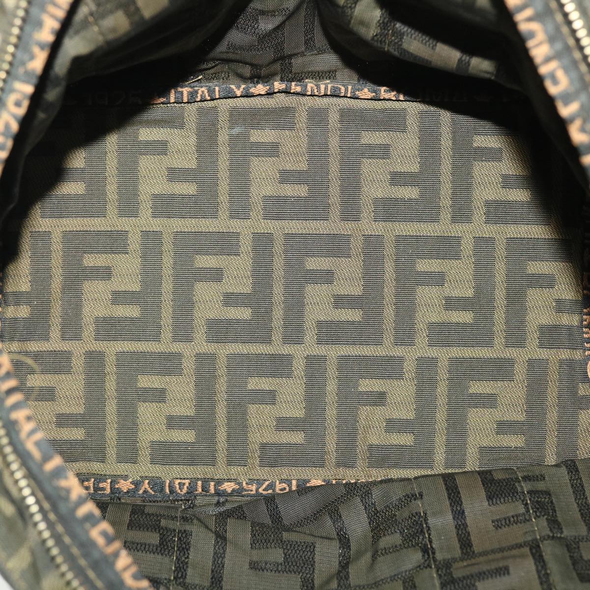 FENDI Zucca Canvas Hand Bag Black Brown rd4762