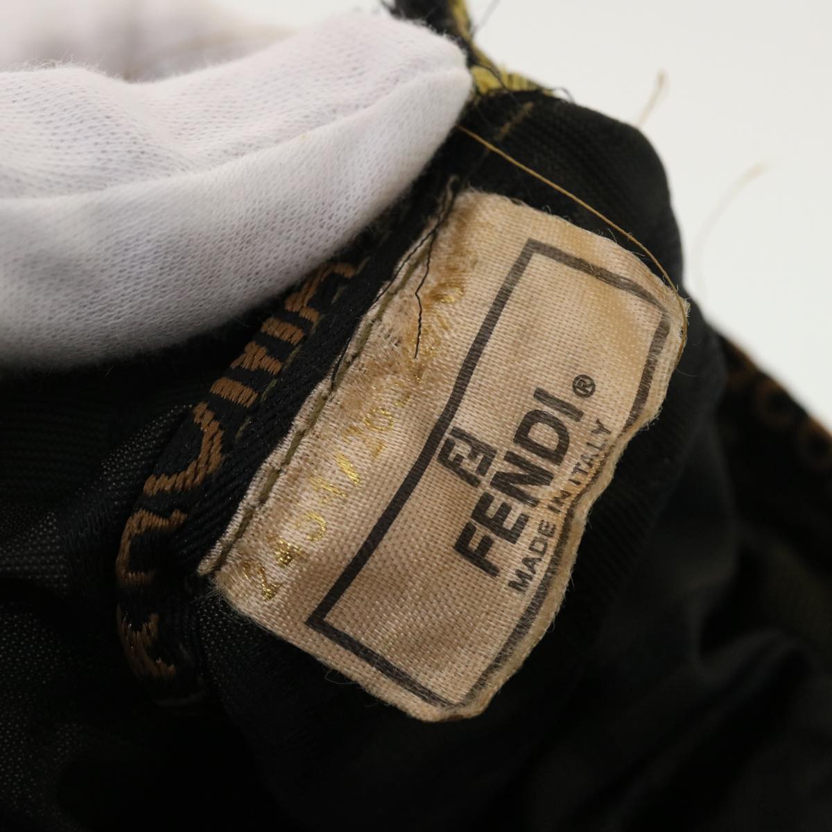 FENDI Zucca Canvas Hand Bag Black Brown rd4762