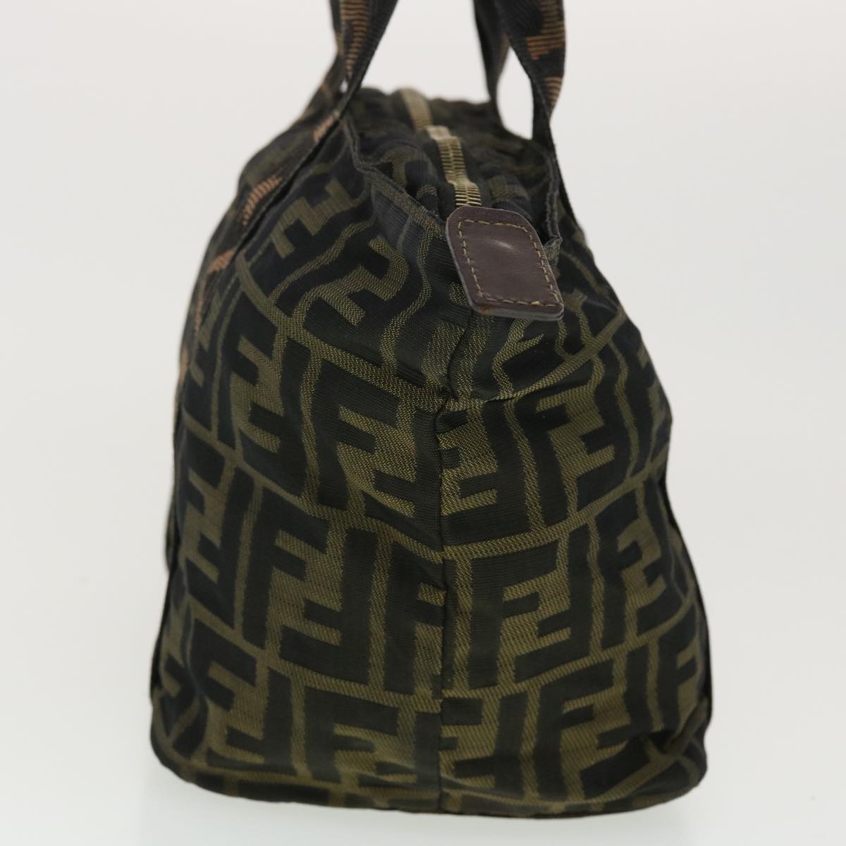 FENDI Zucca Canvas Hand Bag Black Brown rd4762