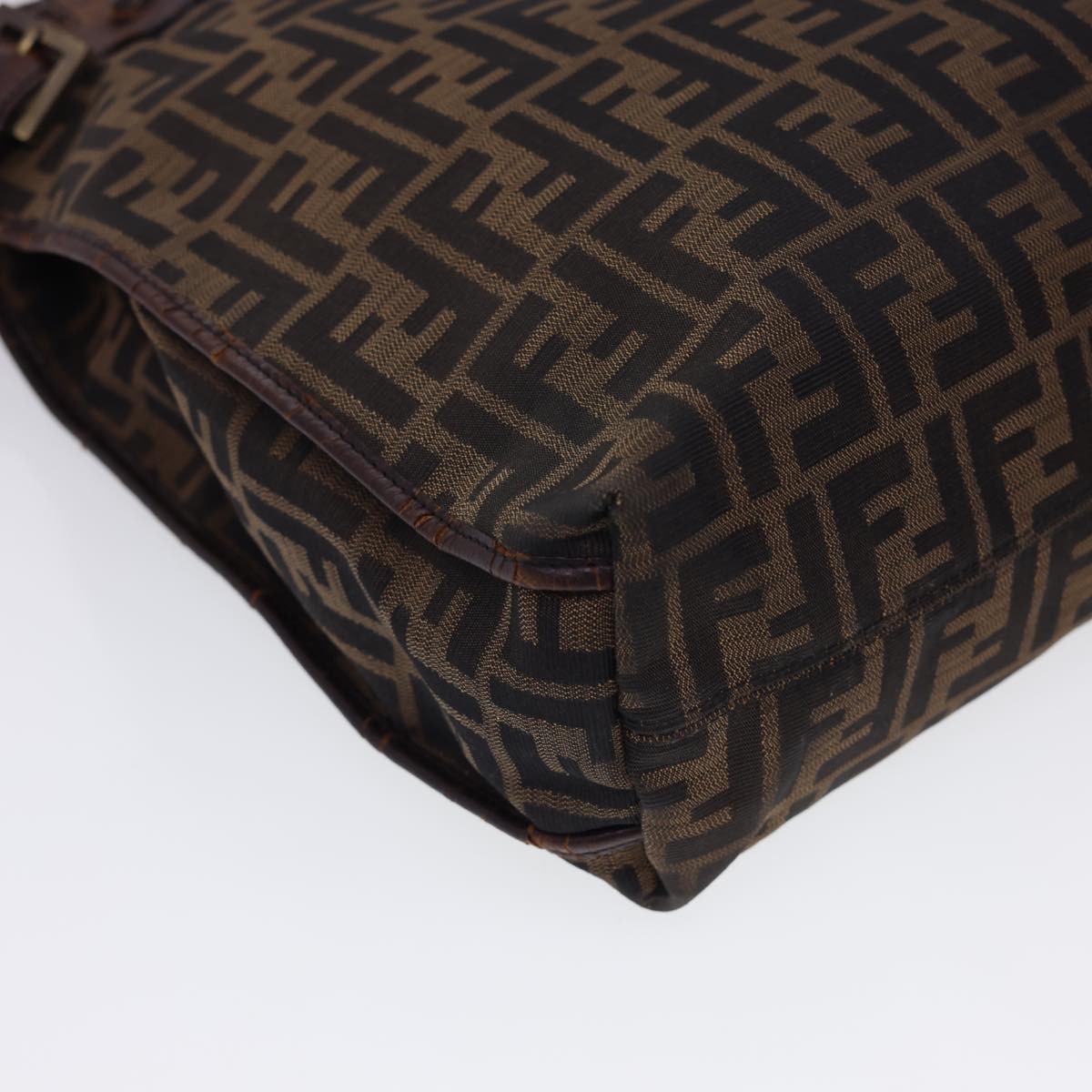 FENDI Zucca Canvas Tote Bag Nylon Brown Black rd4786