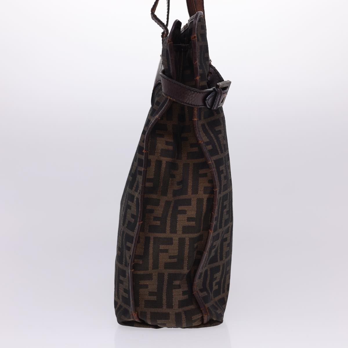 FENDI Zucca Canvas Tote Bag Nylon Brown Black rd4786
