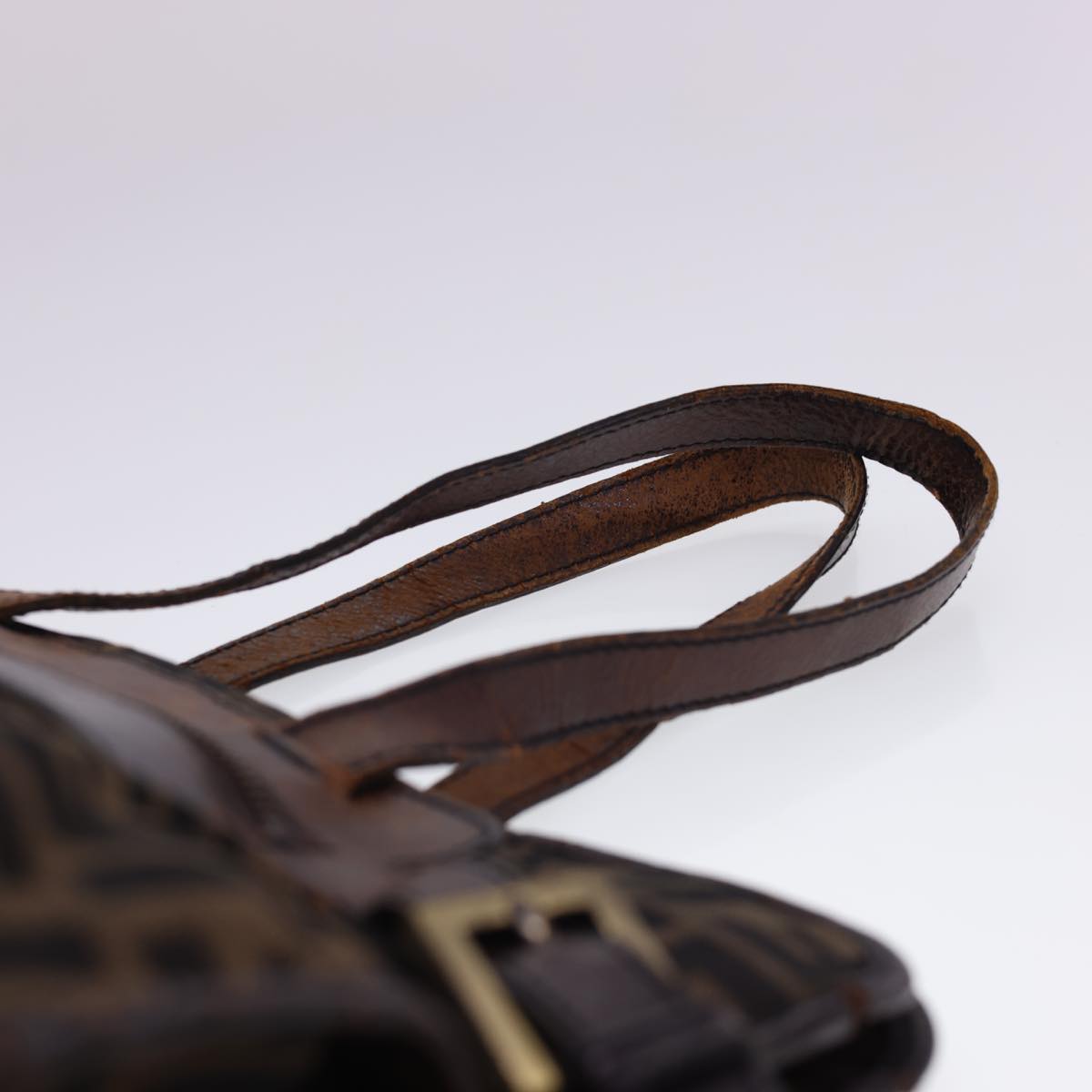 FENDI Zucca Canvas Tote Bag Nylon Brown Black rd4786