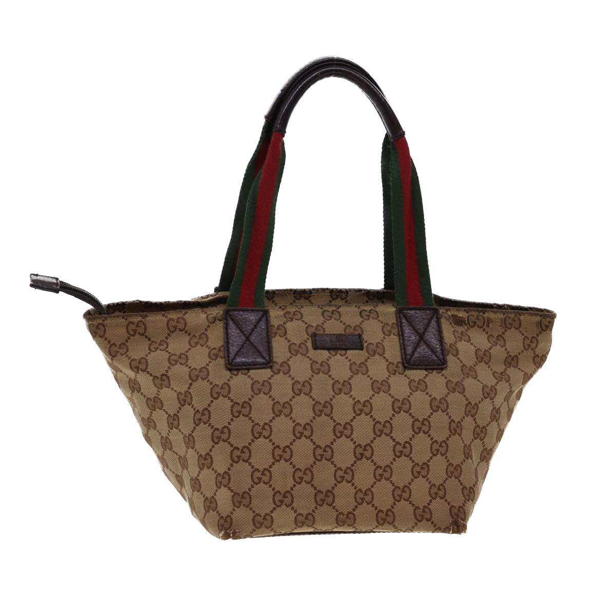 GUCCI GG Canvas Web Sherry Line Tote Bag Beige Red Green 131228 rd4865