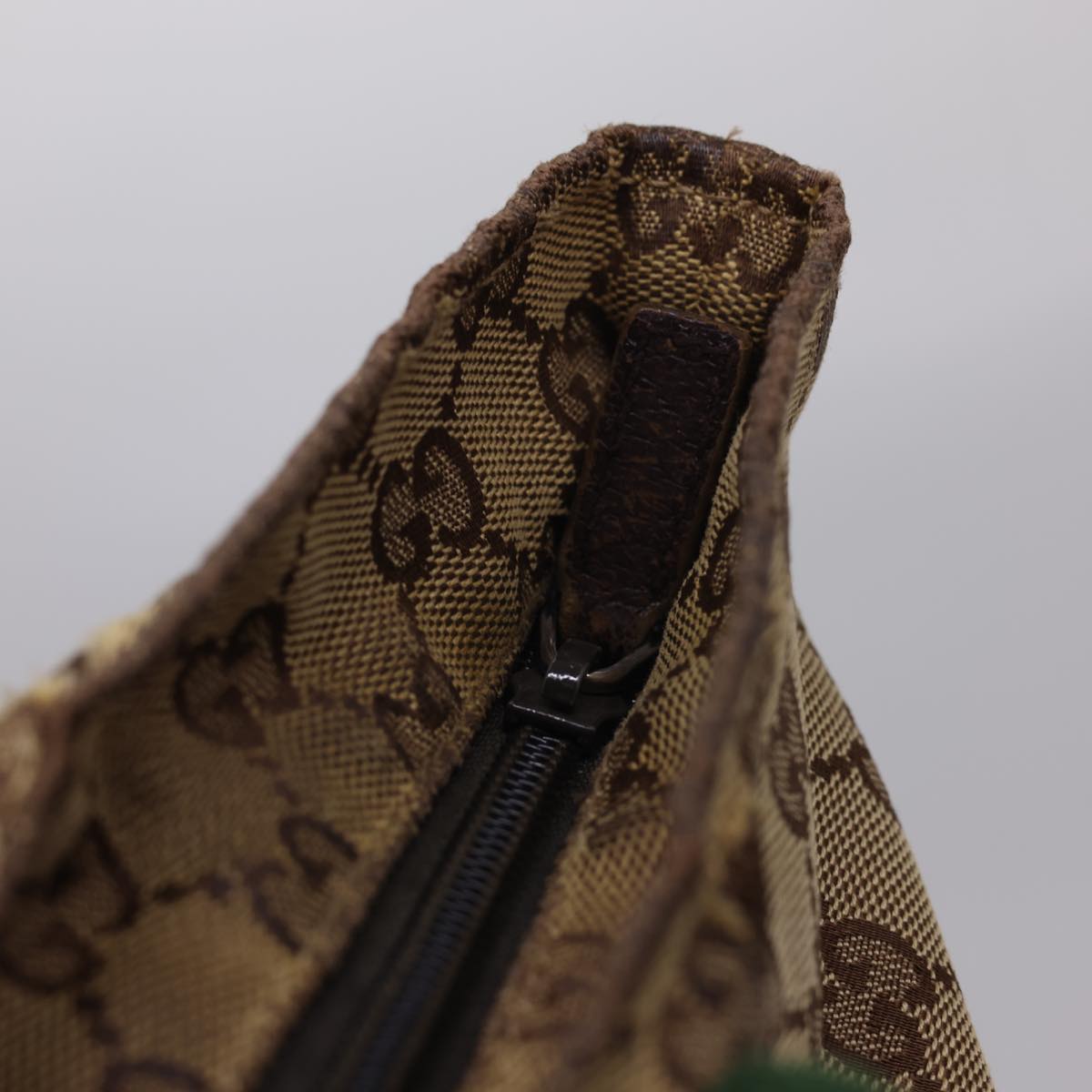 GUCCI GG Canvas Web Sherry Line Tote Bag Beige Red Green 131228 rd4865